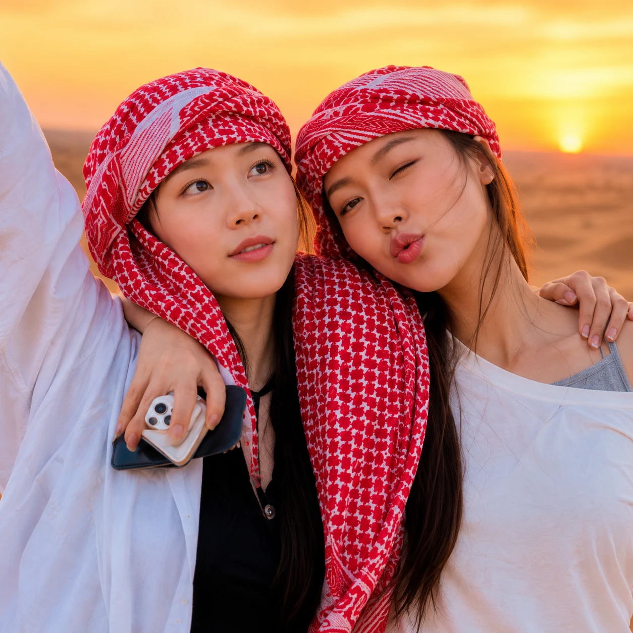 Sandboarding during evening desert safari