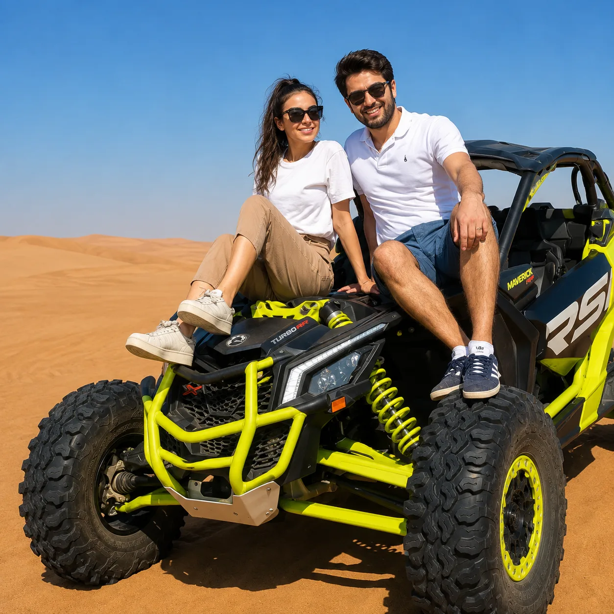 desertsafari couple ride with expert desert safari