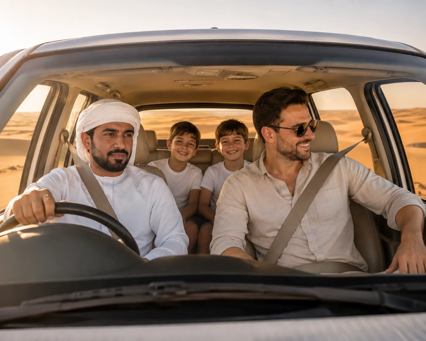 Private group enjoying exclusive desert safari